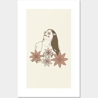 GIRL FLOWERS Posters and Art